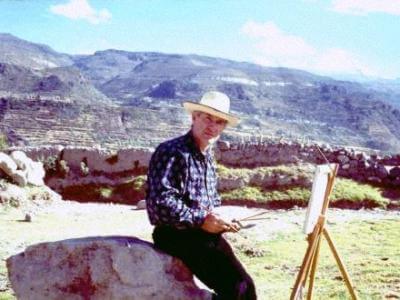 Painting in the Colca Valley, Arequipa.